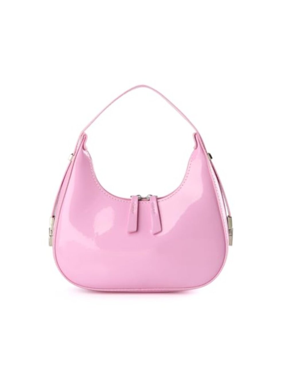 Y2K Crescent Shoulder Bag Top Handle Patent Leather Small Underarm